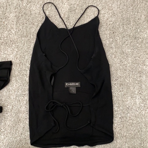 Bebe black backless top with sexy crossover straps in back - Picture 2 of 5